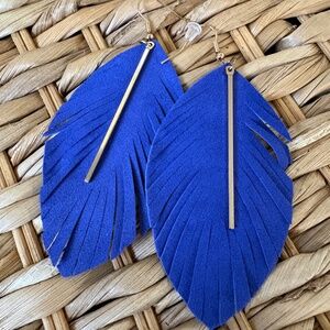 Leather and gold accent Earrings